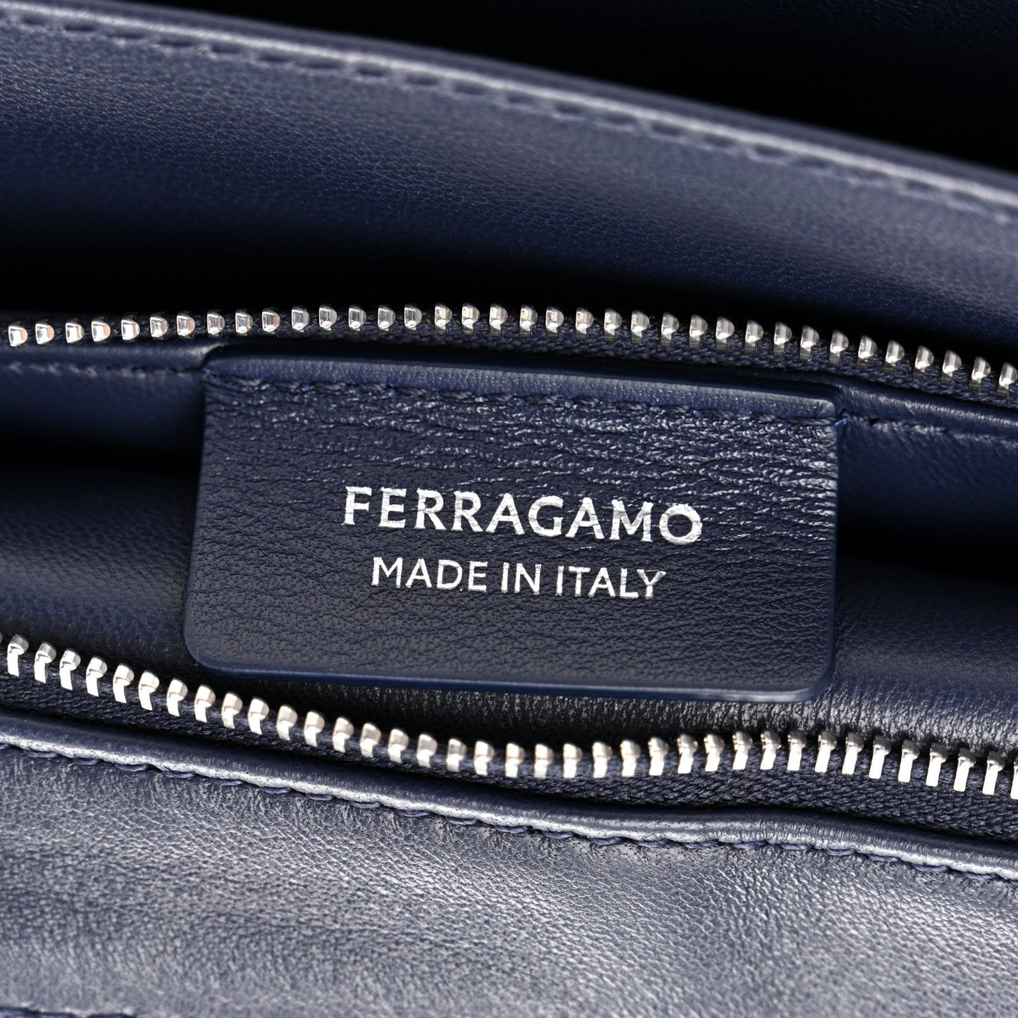 Calfskin Small Front Flap Crossbody Bag Navy Blue