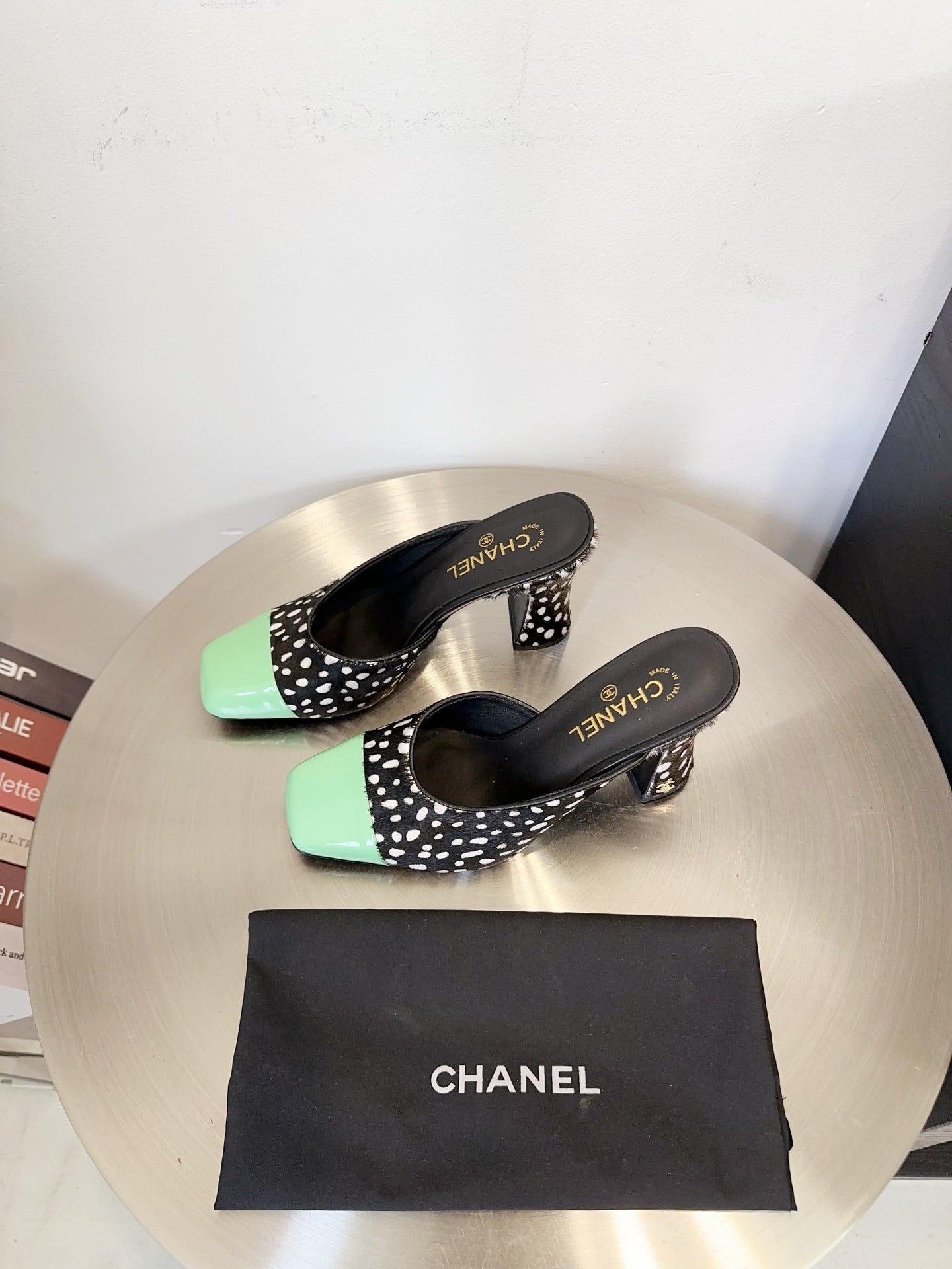 CC 26s Half-Slip Black Matcha Green Horse Hair Sheepskin 596644