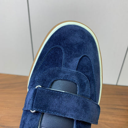 LP Kid's Tennis Walk Sneaker Dark Blue Suede Calfskin 585745