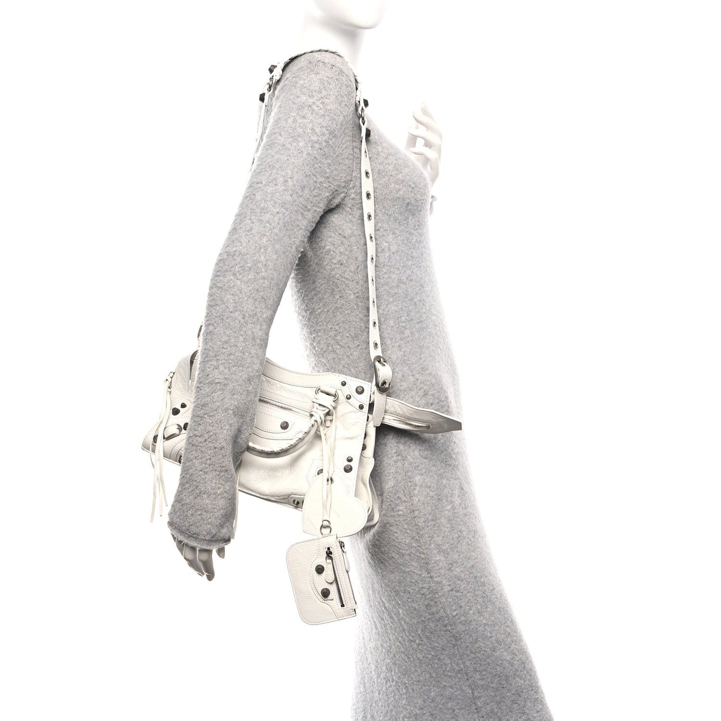 Agneau Arena Small Neo Cagole City Handbag Optic White