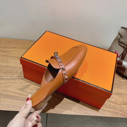 HM OZ Mule 25 Brown Calfskin