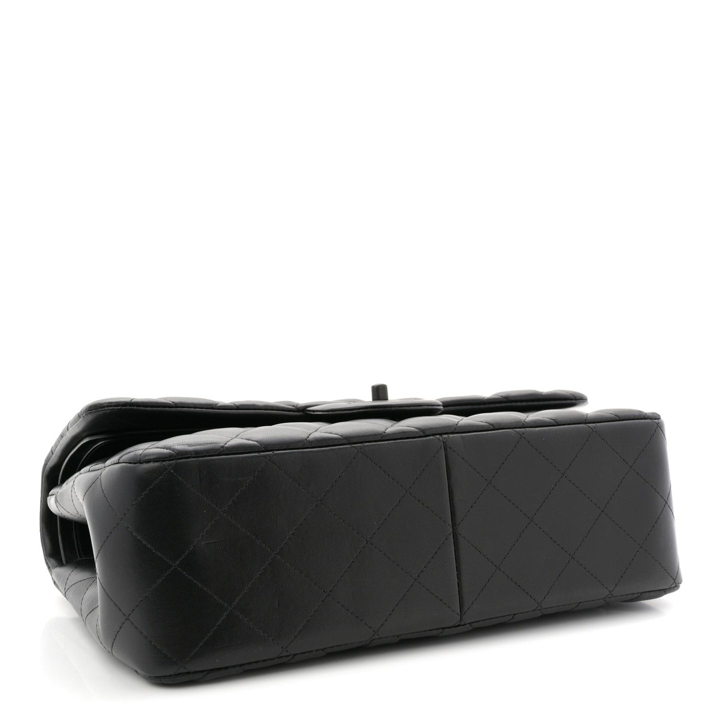 Lambskin Quilted Jumbo Double Flap So Black
