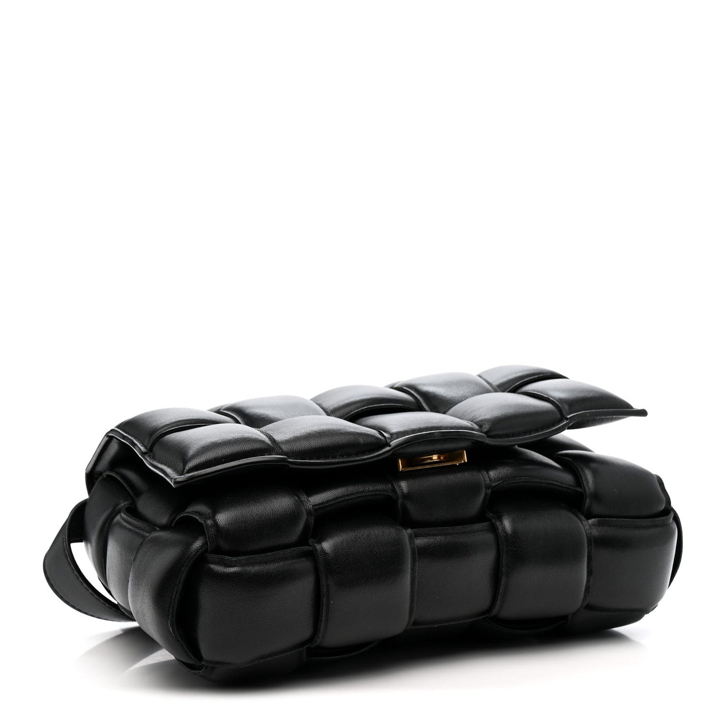 Nappa Maxi Intreccio Padded Cassette Crossbody Bag Black
