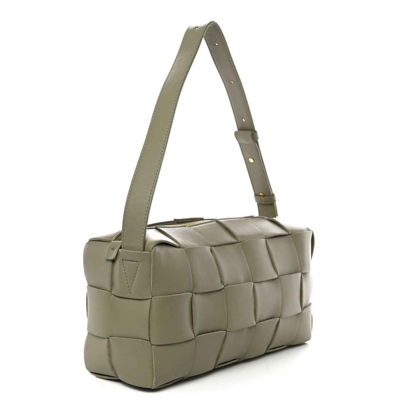 Lambskin Maxi Intrecciato Brick Cassette Bag Travertine