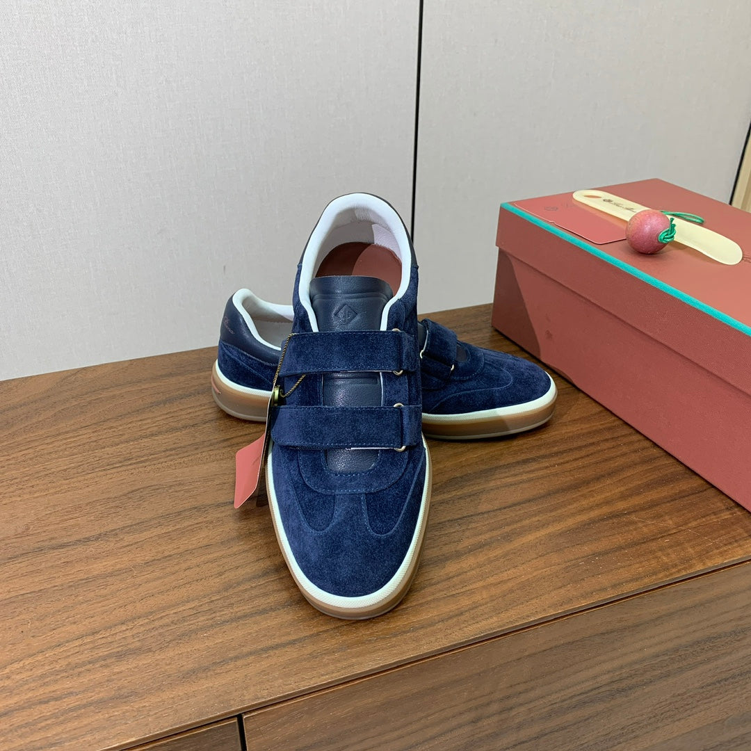 LP Kid's Tennis Walk Sneaker Dark Blue Suede Calfskin 585745
