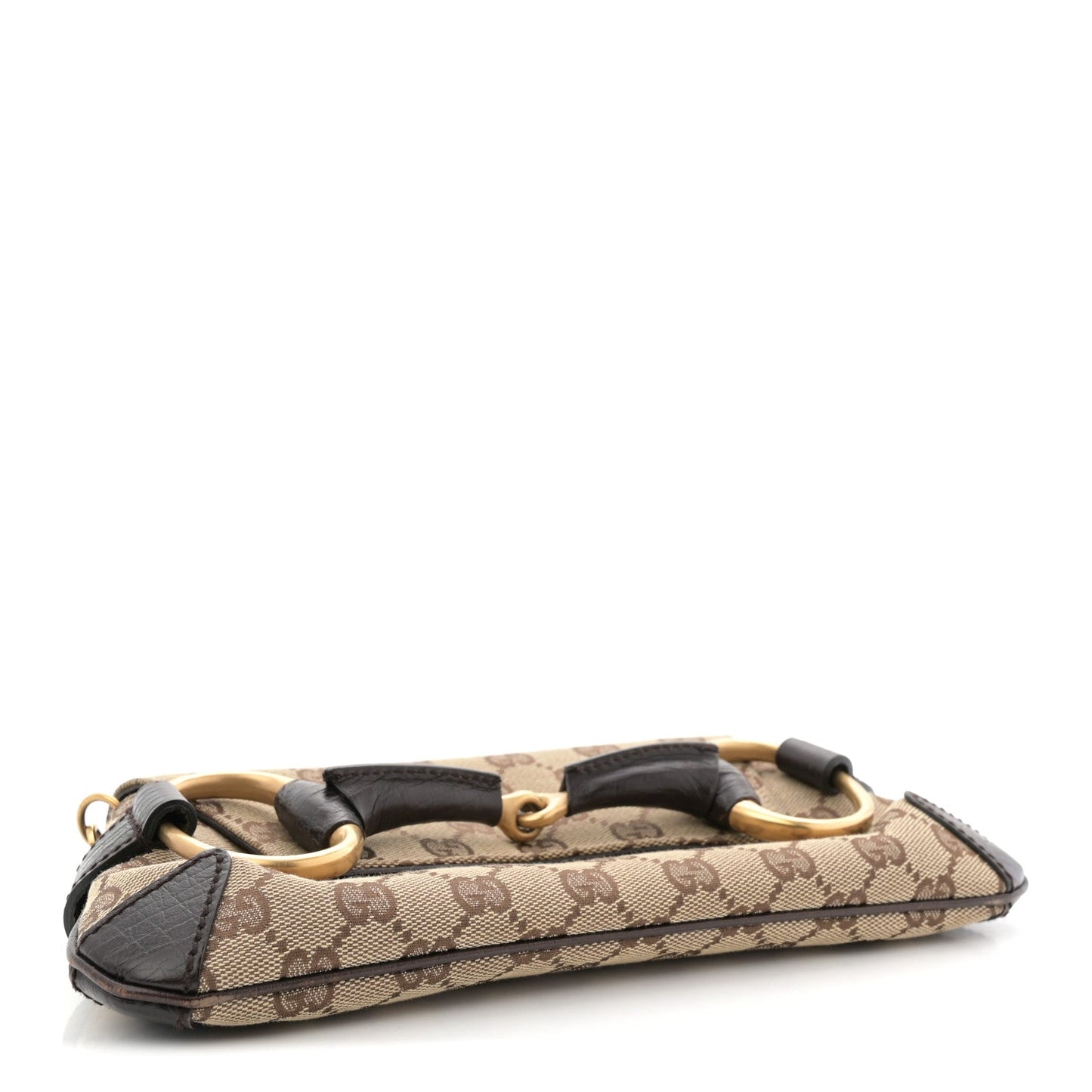 Monogram Horsebit Clutch Dark Brown