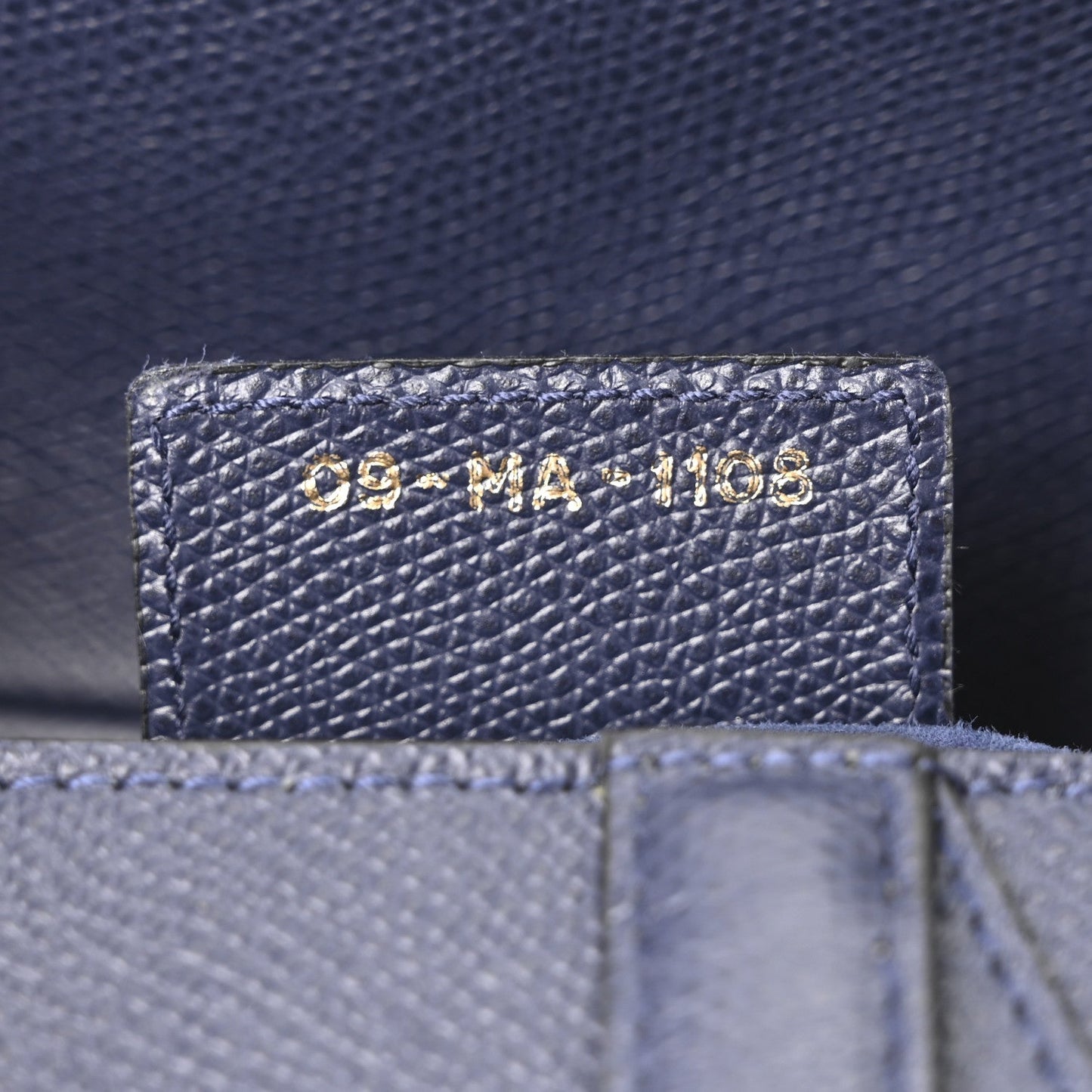 Grained Calfskin Saddle Bag Navy