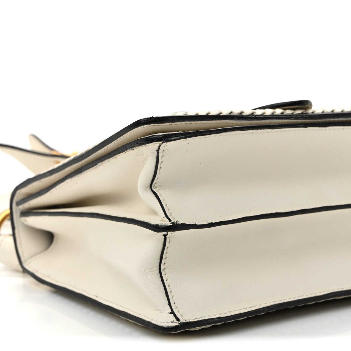 City Calf Raffia Saffiano Cahier Bag Naturale White