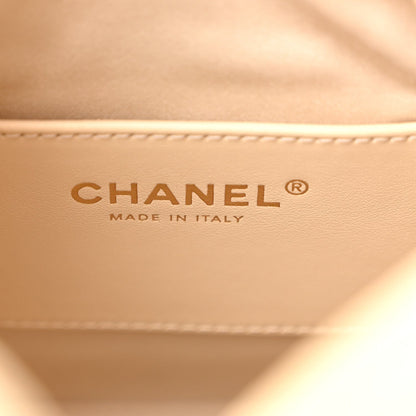 Caviar Quilted Small Chanel 25 Handbag Beige