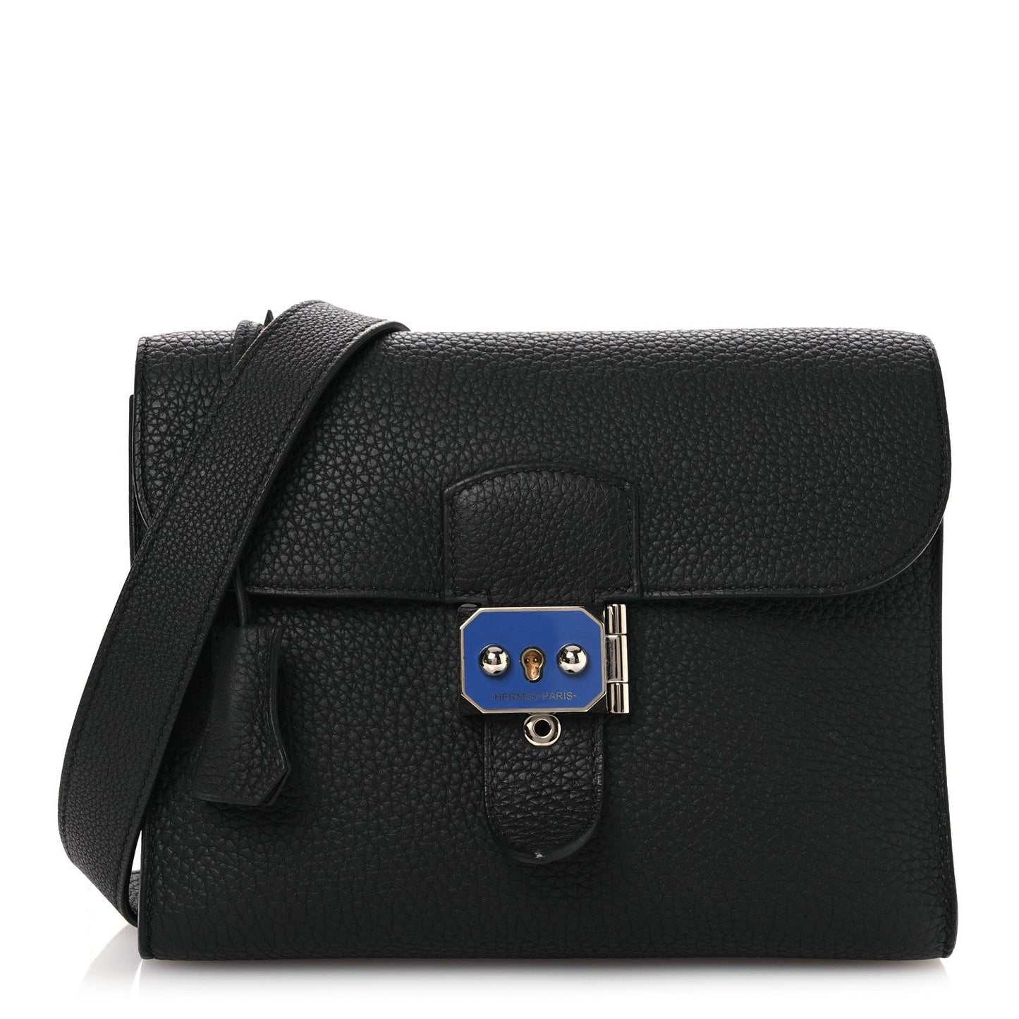Togo Laque Sac A Depeches 21 Messenger Bag Black Bleu France