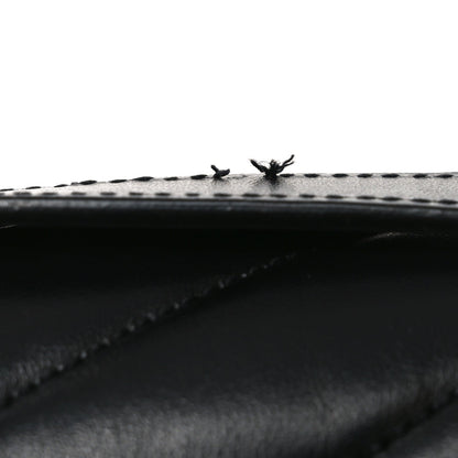 Calfskin Y Quilted Monogram Monochrome Medium Loulou Chain Satchel Black