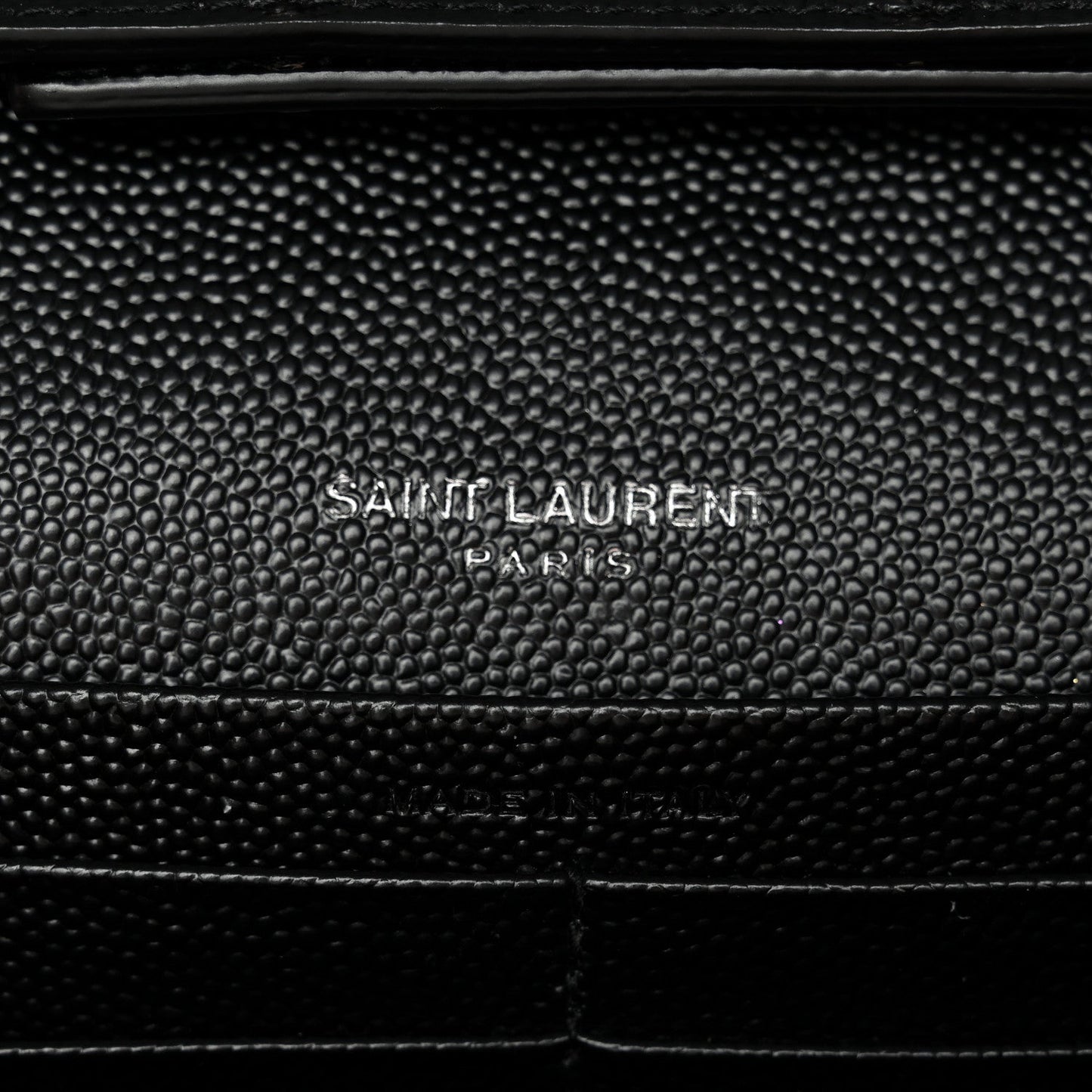 Grain De Poudre Matelasse Chevron Monogram Chain Wallet Black