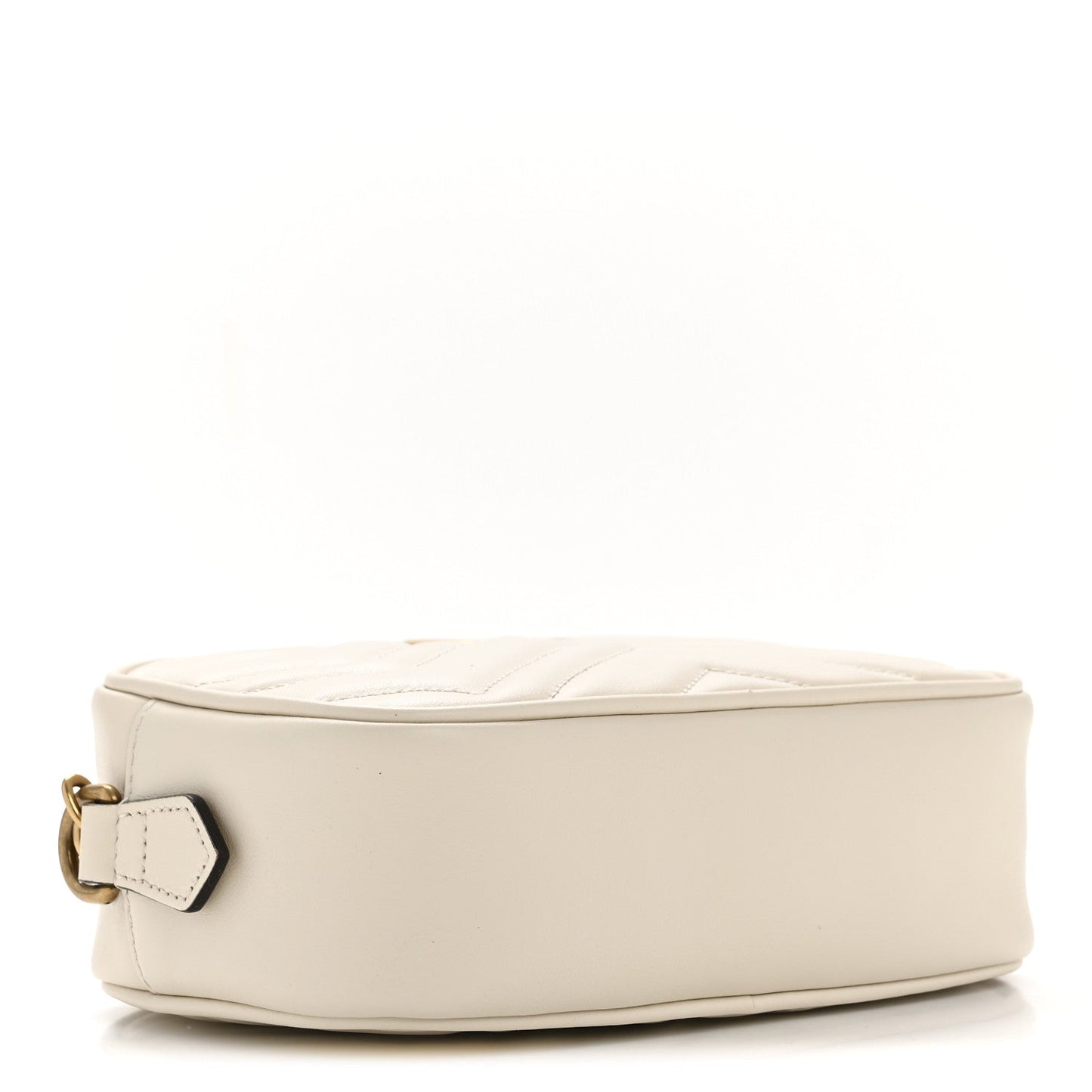 Calfskin Matelasse Small GG Marmont Chain Shoulder Bag White
