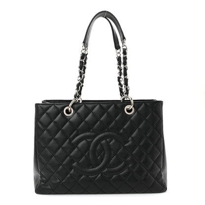 Caviar Quilted Grand Shopping Tote GST Black