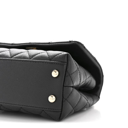 Caviar Quilted Extra Mini Coco Handle Flap Black