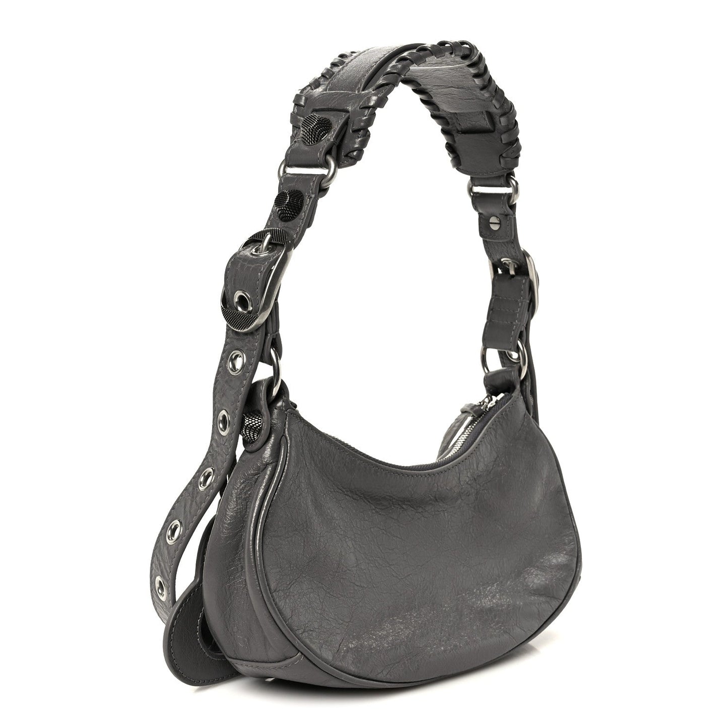 Agneau Arena Le Cagole Shoulder Bag XS Dark Grey