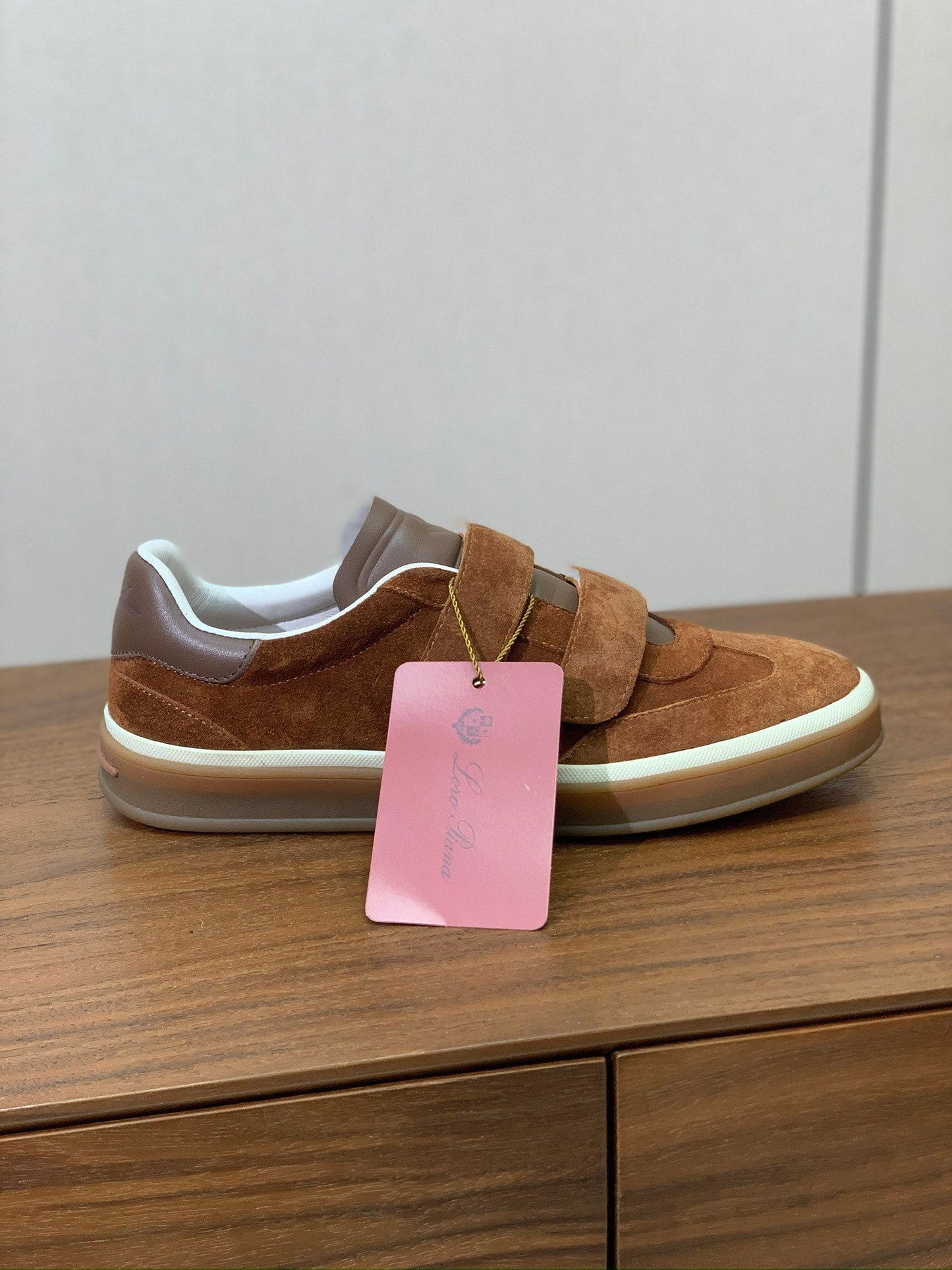 LP Kid's Tennis Walk Sneaker Dark Brown Suede Calfskin 585744