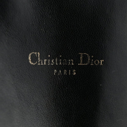 Grained Calfskin Cannage Diorling Wallet On Chain Black