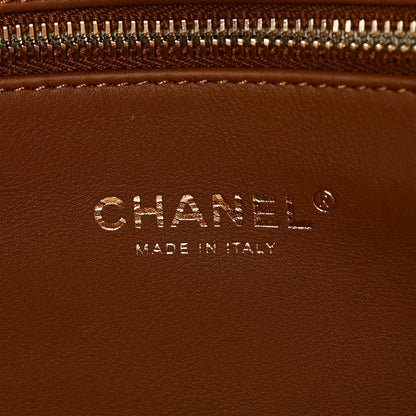 Lambskin Shearling Medium Deauville Tote Brown
