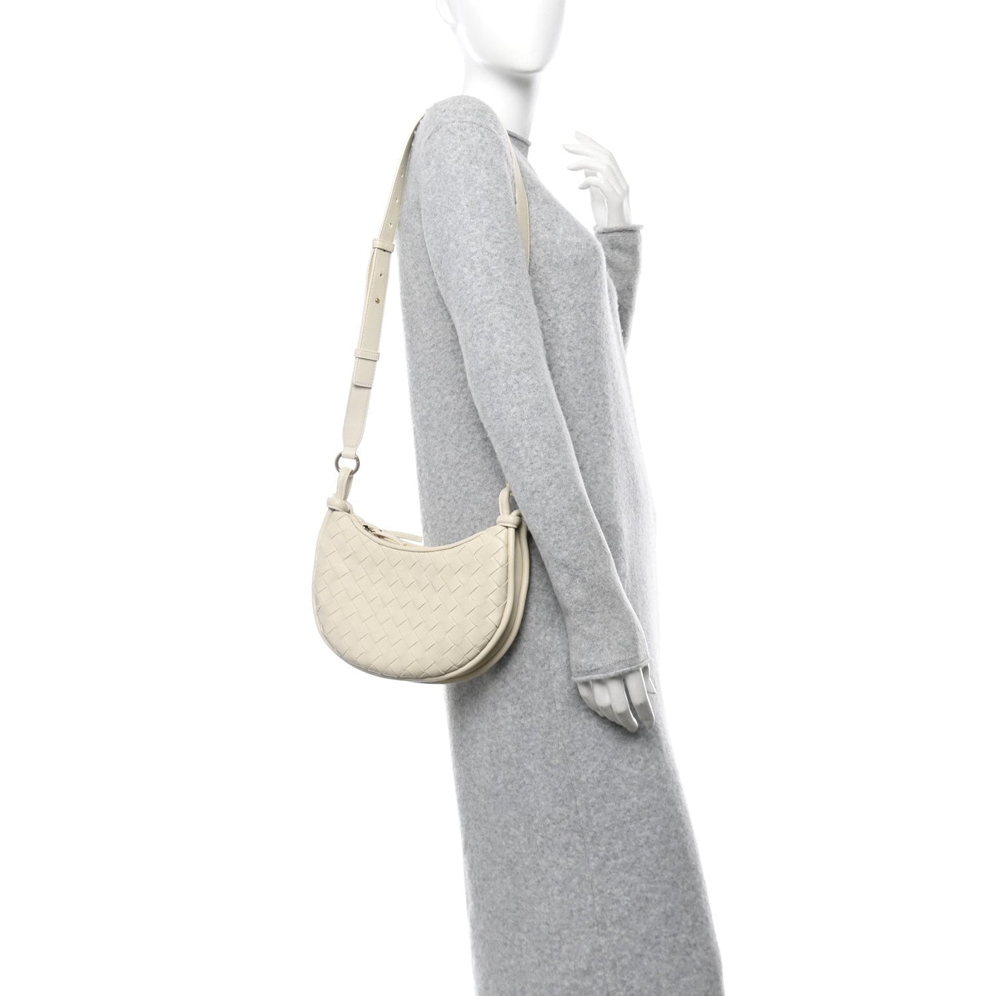 Nappa Intrecciato Small Gemelli Multipocket Bag Sea Salt