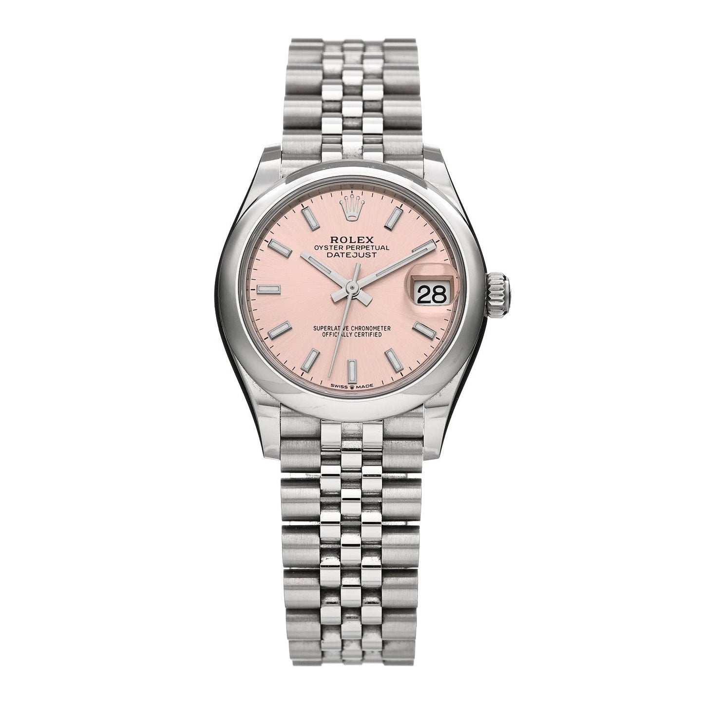 Stainless Steel 31mm Oyster Perpetual Datejust Watch Pink 278240