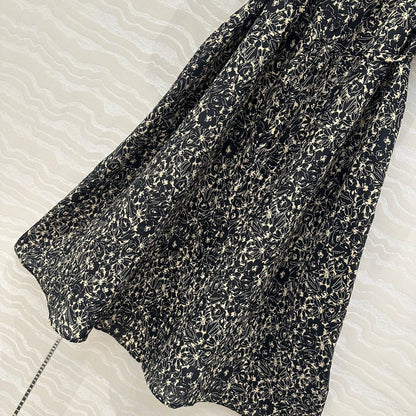 Celine Dress Black mix Beige Silk Viscose