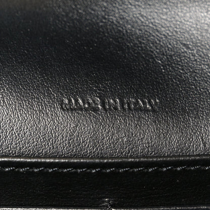 Shiny Calfskin Triomphe Margo Wallet on Chain Black