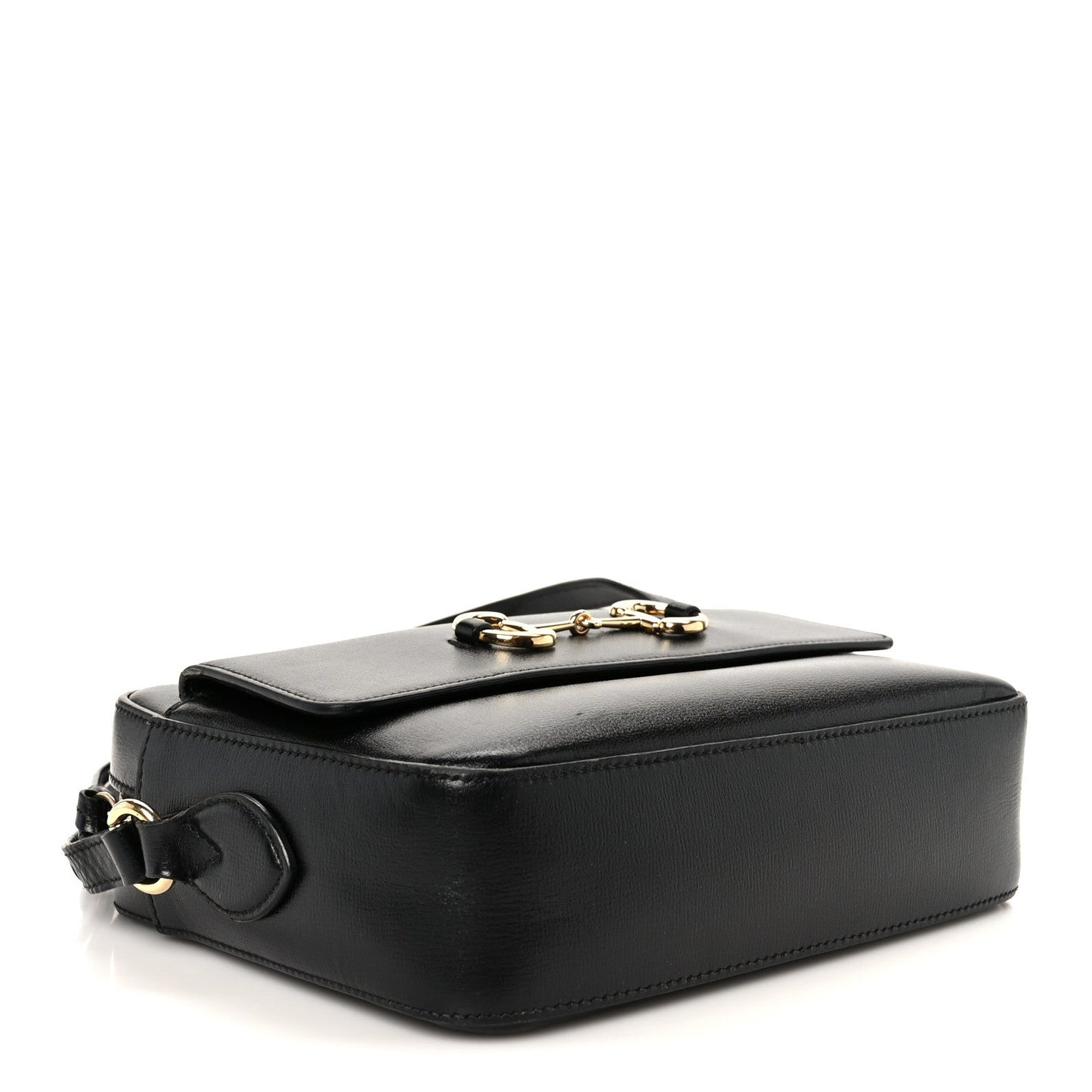 Textured Calfskin Small Horsebit 1955 Shoulder Bag Black