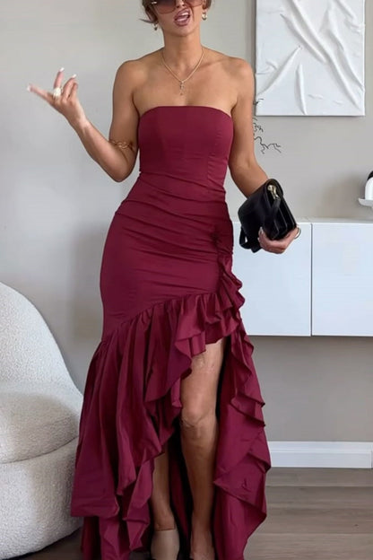 formaldressy-Blue/Wine Red/Yellow/Purple Long Chiffon Ruffle Prom Dress Graduation Dress gh5929