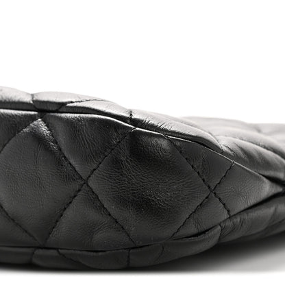Lambskin Quilted CC Links Hobo Black