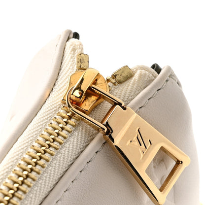 Lambskin Embossed Monogram Coussin PM Beige Cream