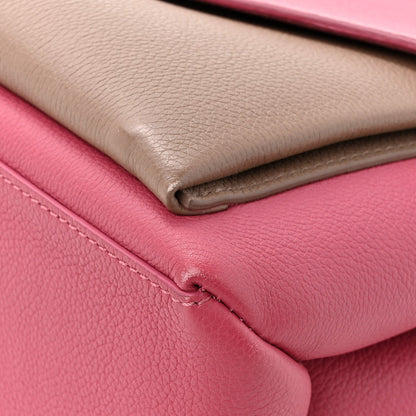 Soft Calfskin My Lockme Top Handle Lie De Vin Oxford Greige