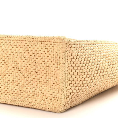 Raffia Paula's Ibiza Small Font Tote Natural Tan