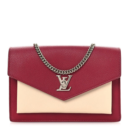 Calfskin My Lockme Chain Pochette Lie De Vin Etain Creme