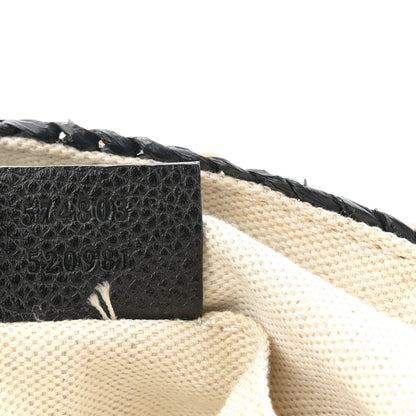 Raffia Azalea Calfskin Crochet Flower Small GG Marmont Shoulder Bag Natural Ecru Black