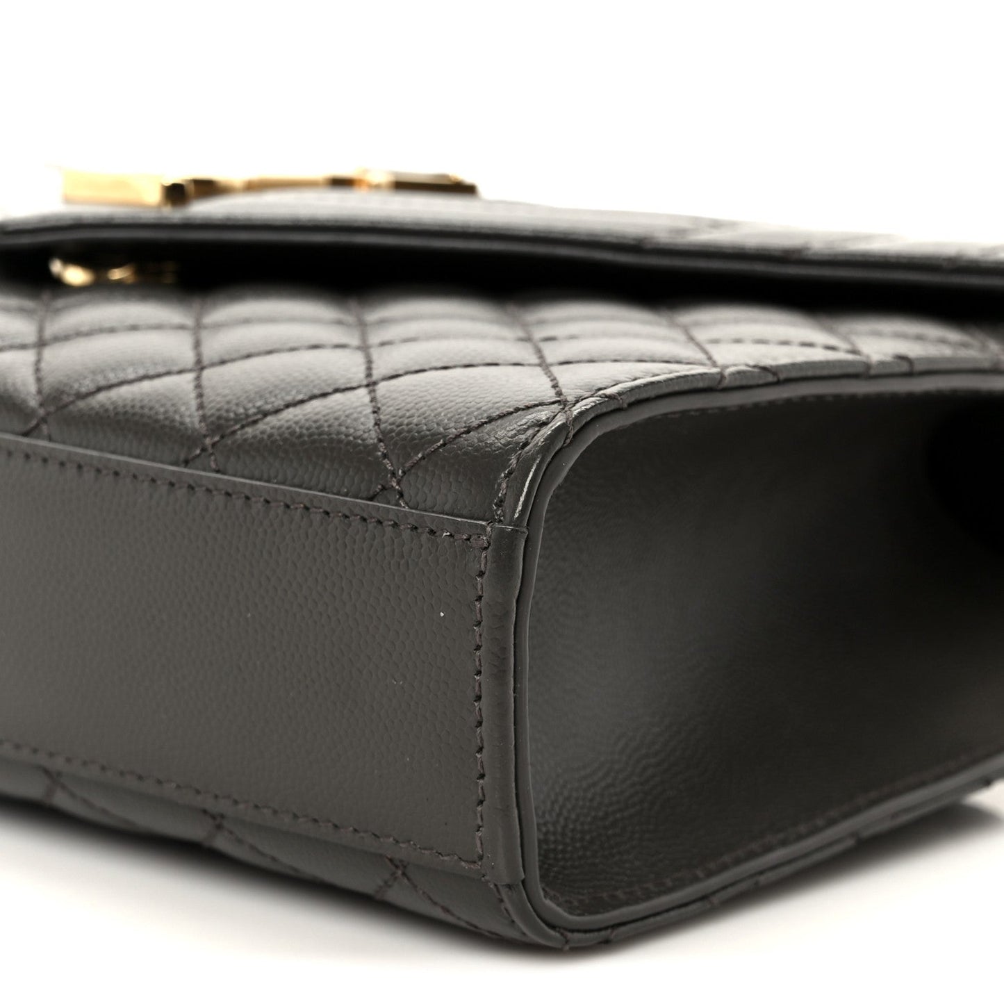 Grain De Poudre Textured Mixed Matelasse Triquilt Medium Monogram Satchel Pebble