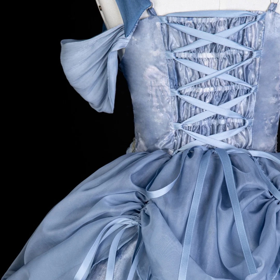 formaldressy-Blue sweet fashion tulle short homecoming dress birthday dress gh5344