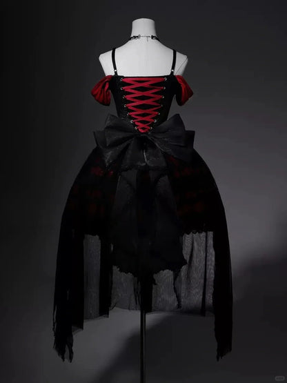 formaldressy-Black red beaded tulle lace short homecoming dress birthday dress gh5347