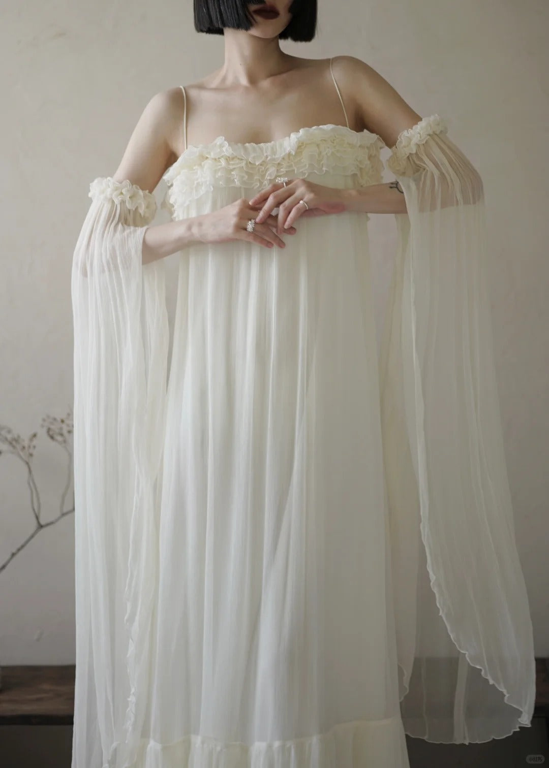 formaldressy--White fairy dress long chiffon dress gh5735