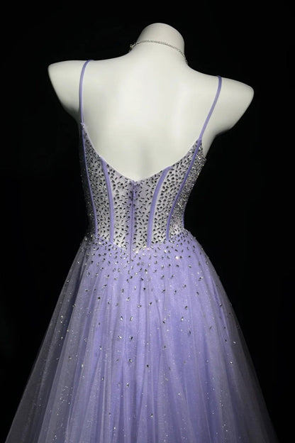 formaldressy-Gorgeous Shiny Lavender Rhinestone Prom Dress Graduation dress birthday dress gh5846