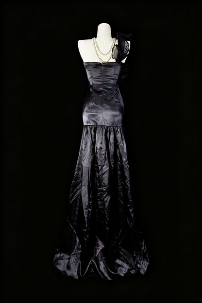 formaldressy-Grey Delicate Beaded Long Satin Prom Dress gh6283