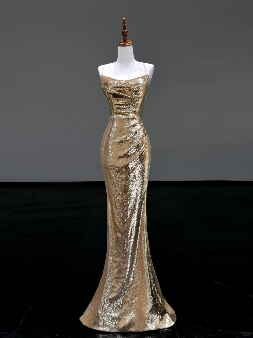 formaldressy-Gold elegant sequins long mermaid tight prom dress evening dress party dress gh5125