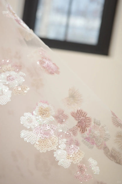 formaldressy-Pink floral fashion long tulle sequin homecoming dress birthday dress Prom dress evening dress gh5071