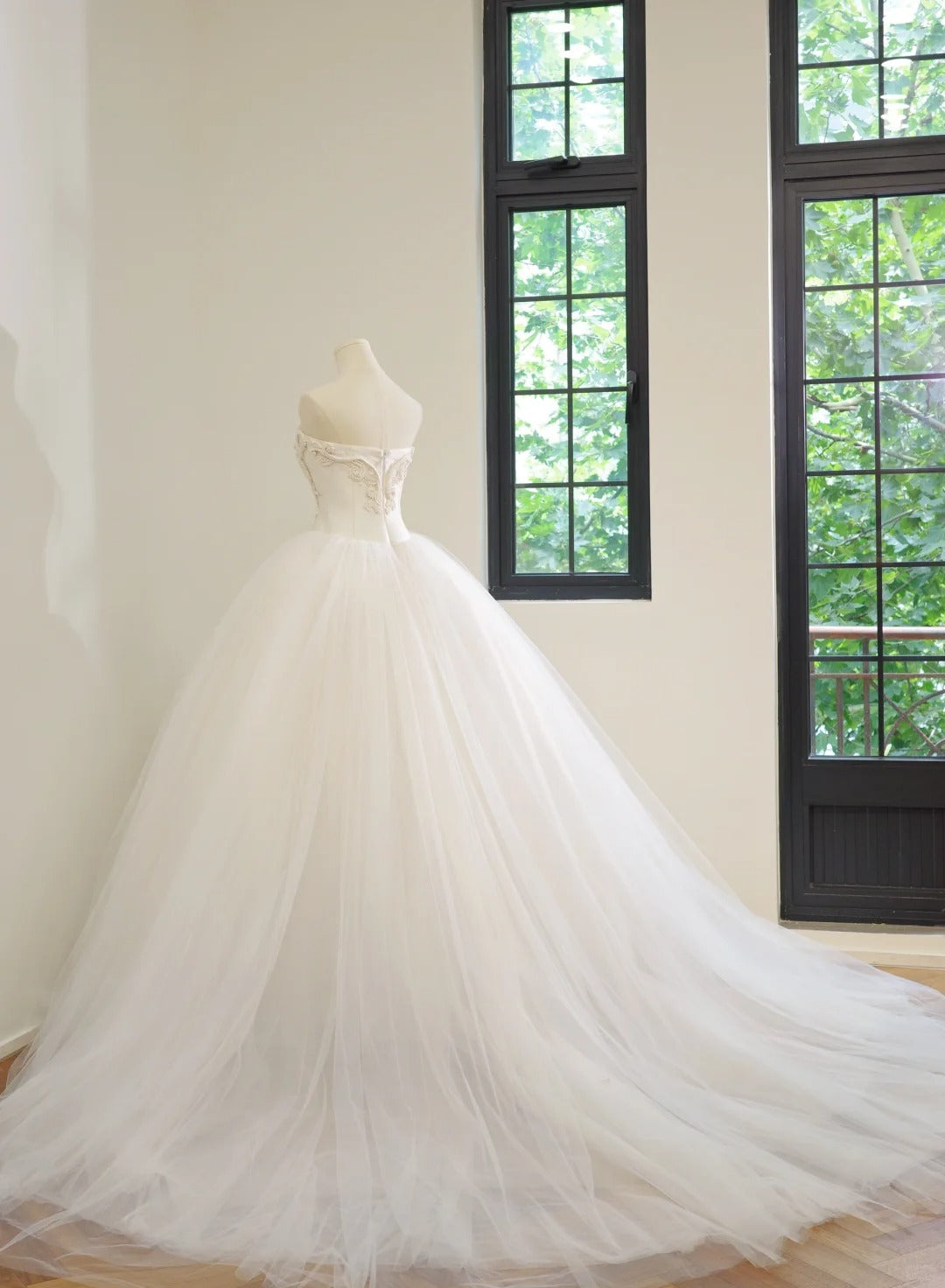 formaldressy-White Fashion Long Tulle Prom Dress Evening Gown Wedding Dress gh5059