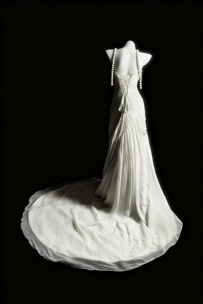 formaldressy-White, Delicately Beaded, Long Tulle Wedding Dress gh6286