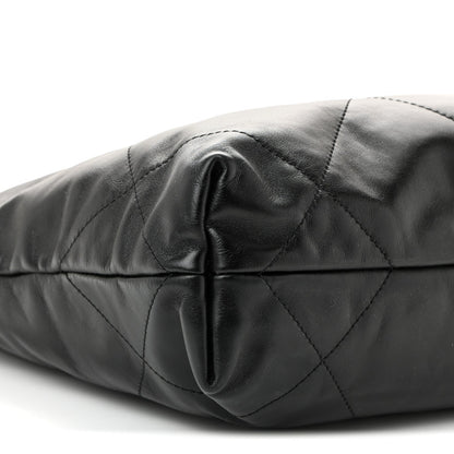 Shiny Calfskin Quilted Small Chanel 22 Black