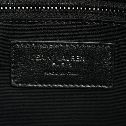 Crinkled Calfskin Matelasse Monogram Medium Niki Chain Satchel Black