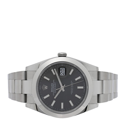 Stainless Steel 41mm Oyster Perpetual Datejust Watch Slate 126300