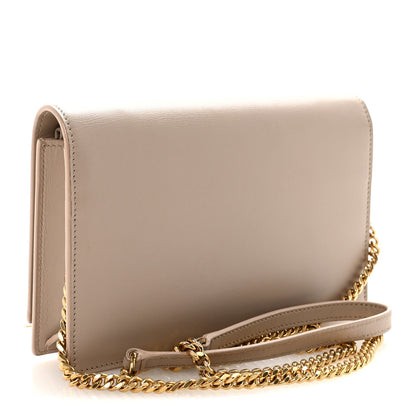 Smooth Calfskin Classic Monogram Kate Tassel Chain Wallet Dark Beige
