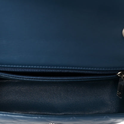 Lambskin Quilted Mini Rectangular Flap Blue